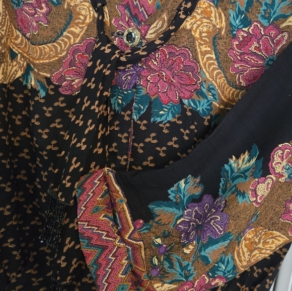 Vtg Carole Little Boho blouse 14 - Picture 4 of 5